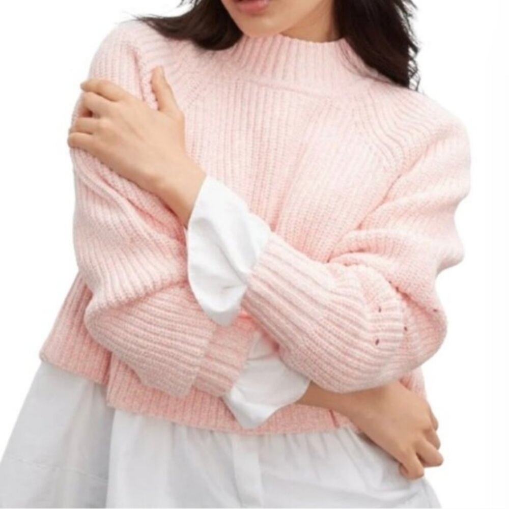 New Club Monaco Pink Crop Sweater Size M - Picture 5 of 13